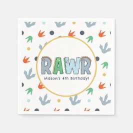 Stomp Chomp Rawr Dinosaurus Verjaardag Servet