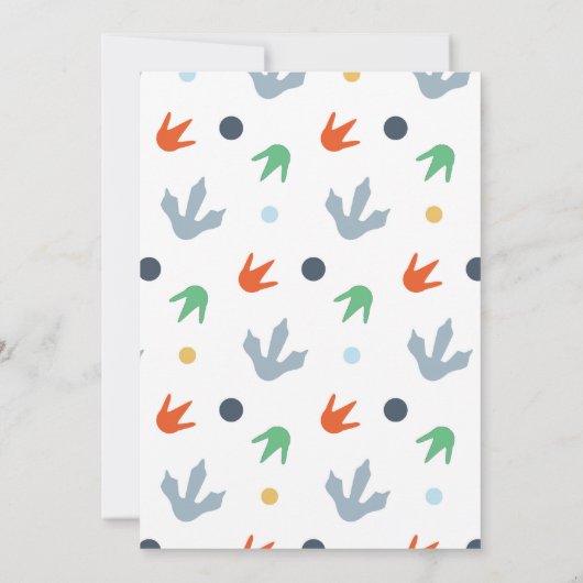 Stomp Chomp Rawr Dinosaurus Verjaardag uitnodiging (Achterkant)