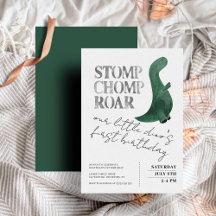 Stomp Chomp Roar Baby Boy Dinosaur First Birthday