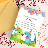 Stomp chomp Roar Dinosaur 1e verjaardag Kaart