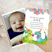 Stomp chomp Roar Dinosaur 1e verjaardag Kaart