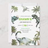 Stomp, Chomp, Roar! Dinosaur 3e verjaardag Kaart (Voorkant)