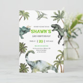 Stomp, Chomp, Roar! Dinosaur 3e verjaardag Kaart (Staand voorkant)