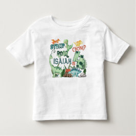 Stomp Chomp Roar Dinosaur 4th Birthday Kinder Shirts