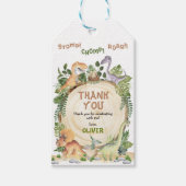Stomp Chomp Roar Dinosaur Birthday Party Favors Cadeaulabel (Voorkant)