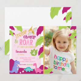 Stomp, Chomp & Roar Dinosaur Birthday Uitnodiging