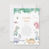 Stomp, Chomp & Roar Dinosaur Boys Birthday Party Bedankkaart (Voorkant)