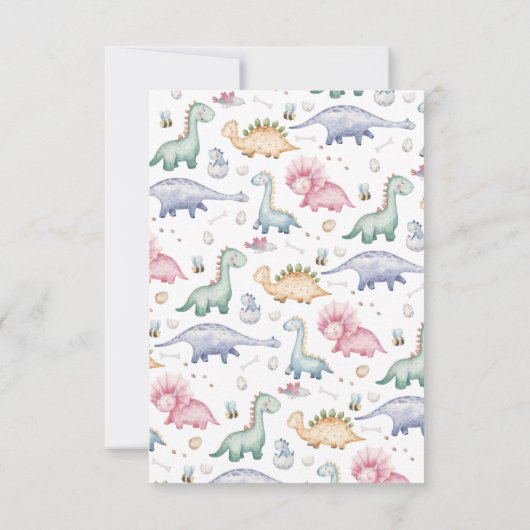 Stomp, Chomp & Roar Dinosaur Boys Birthday Party Bedankkaart (Achterkant)