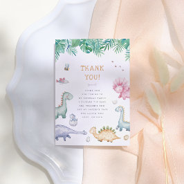 Stomp, Chomp & Roar Dinosaur Boys Birthday Party Bedankkaart