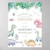 Stomp, Chomp & Roar Dinosaur Boys Verjaardagsfeest Poster (Voorkant)