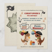 Stomp Chomp Roar Dinosaur Pirate Boy Verjaardag Kaart (Voorkant / Achterkant)