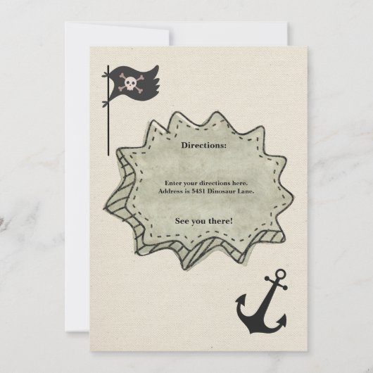 Stomp Chomp Roar Dinosaur Pirate Twin Boy Verjaard Kaart (Achterkant)