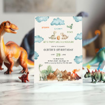 Stomp Chomp & Roar Dinosaur Verjaardagsuitnodiging