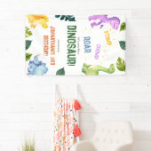 Stomp Chomp Roar Dinosaurus 3e Verjaardagsfeest Spandoek (Insitu)