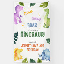 Stomp Chomp Roar Dinosaurus 3e Verjaardagsfeest