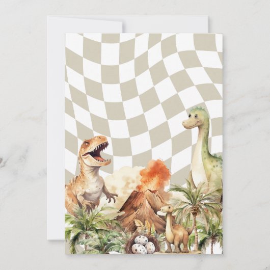Stomp Chomp Roar Dinosaurus Kind verjaardagsfeestj Kaart (Achterkant)