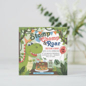 Stomp Chomp Roar dinosaurus op een dag van zijn ve Kaart (Staand voorkant)