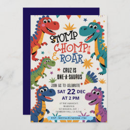 Stomp Chomp Roar dinosaurus op een dag van zijn ve Kaart