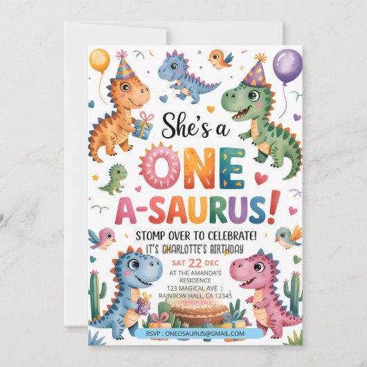 Stomp Chomp Roar dinosaurus op een dag van zijn ve Kaart (Voorkant)