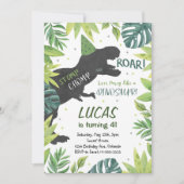 Stomp Chomp Roar Dinosaurus Verjaardag uitnodiging (Voorkant)