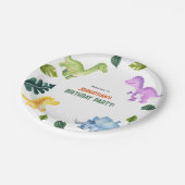 Stomp Chomp Roar Dinosaurus Verjaardagsfeest Papieren Bordje (Gekanteld)