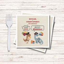 Stomp Chomp Roar Pirate Dinosaur Twin Boy Verjaard Servet