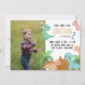 Stomp Chomp Roar Schattigee Dinosaurus Verjaardag Kaart (Voorkant)