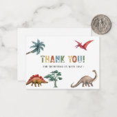 Stomp Chomp Roar Waterverf BirthdayFlat Note Kaart Notitiekaartje (Voorkant / Achterkant in situ)