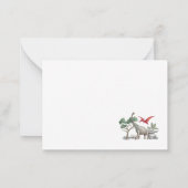 Stomp Chomp Roar Waterverf BirthdayFlat Note Kaart Notitiekaartje (Achterkant)