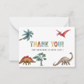 Stomp Chomp Roar Waterverf BirthdayFlat Note Kaart Notitiekaartje (Voorkant)