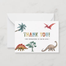 Stomp Chomp Roar Waterverf BirthdayFlat Note Kaart