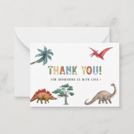 Stomp Chomp Roar Waterverf BirthdayFlat Note Kaart Notitiekaartje