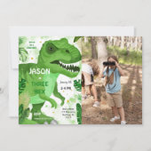 STOMP CHOMP Zijn Dinosaurus Verjaardag Foto Kaart (Voorkant)