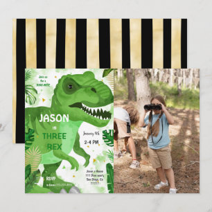 STOMP CHOMP Zijn Dinosaurus Verjaardag Foto Kaart