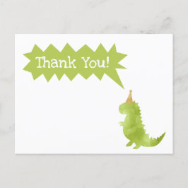 Stomp en Chomp Green Dinosaur Theme Bedankt Feestdagenkaart