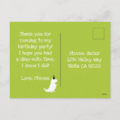 Stomp en Chomp Green Dinosaur Theme Bedankt Feestdagenkaart (Achterkant)