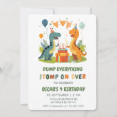 Stomp op de verjaardag van de dinosaurus kaart (Voorkant)