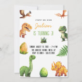 Stomp op de verjaardag van de dinosaurus kaart (Voorkant)