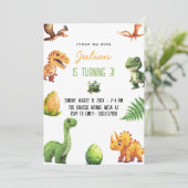 Stomp op de verjaardag van de dinosaurus kaart (Staand voorkant)