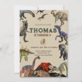 Stomp op Dino Verjaardag Kaart (Voorkant)