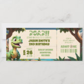 Stomp op het verjaardagskaartje van dinosaurusdier (Voorkant)