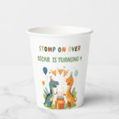 Stomp op over de verjaardag van de dinosaurus papieren bekers (Achterkant)