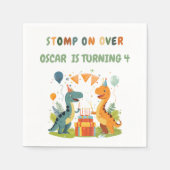 Stomp op over de verjaardag van de dinosaurus servet (Voorkant)