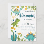 Stomp op over dinosaurus Jurassic Kids Verjaardag Notitiekaartje (Voorkant)