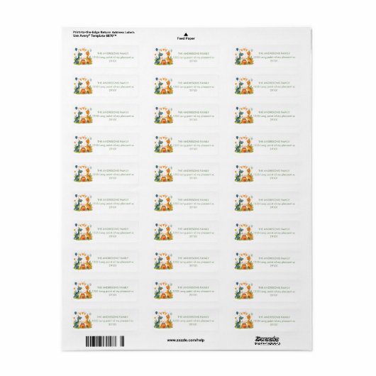 Stomp op over dinosaurus verjaardagsfeestje etiket (Full Sheet)