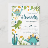 Stomp op Over Kinder Tyrannosaurus Dinosaurus Verj Kaart (Voorkant)