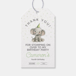 Stomp op over, Schattigee olifant Cadeaulabel