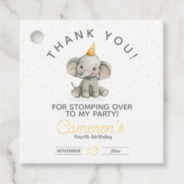 Stomp op Over, Schattigee Olifant kinderen verjaar Bedankjes Labels