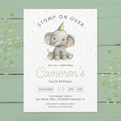 Stomp op Over, Schattigee Olifant kinderen verjaar Kaart