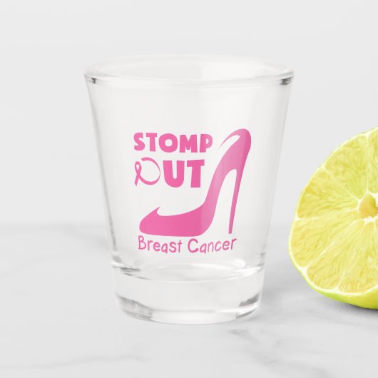 Stomp Out Breast Cancer Shot Glas (Voorkant)